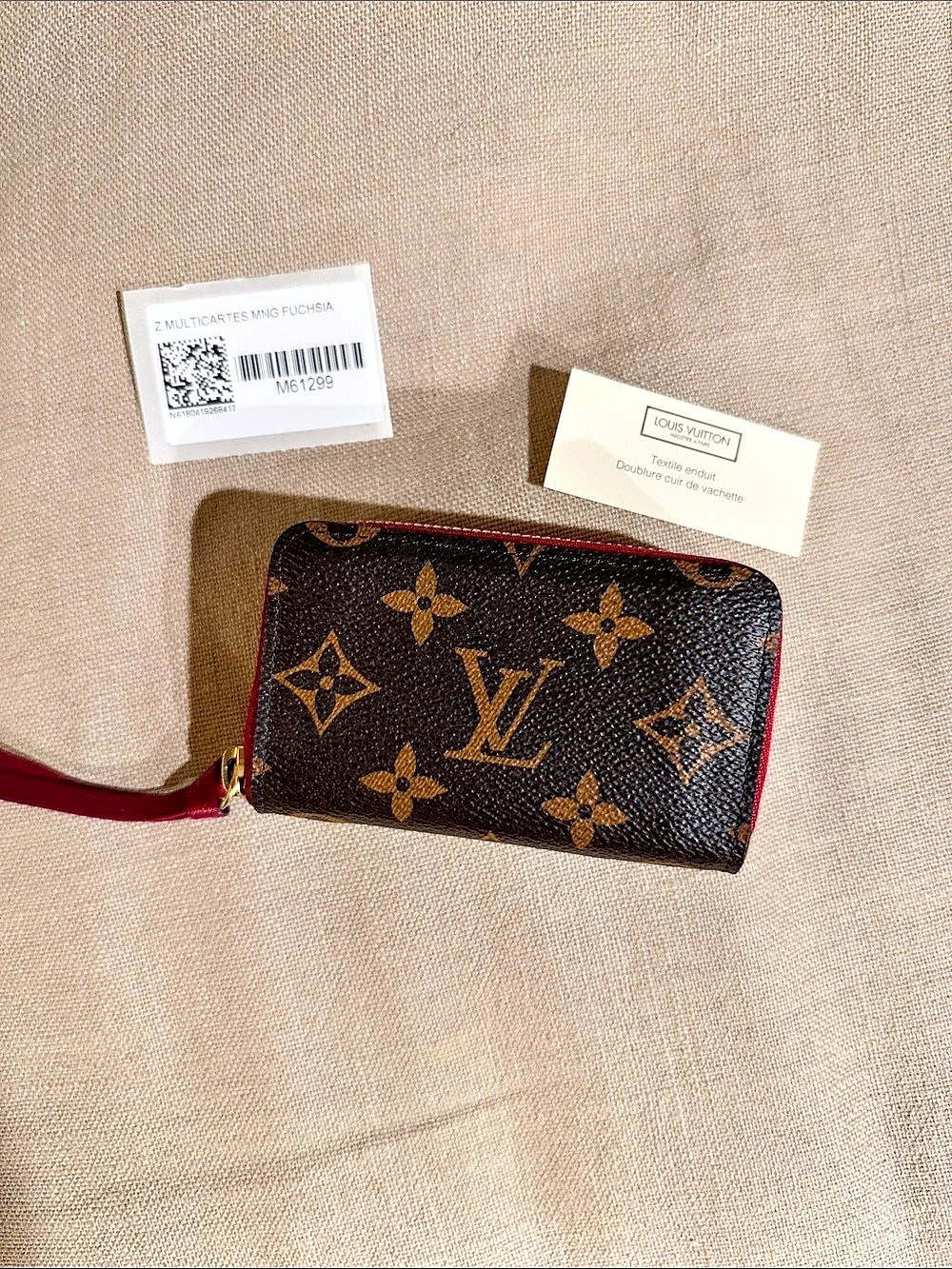 Louis Vuitton Zippy Multicartes Wallet Brown & Fuschia